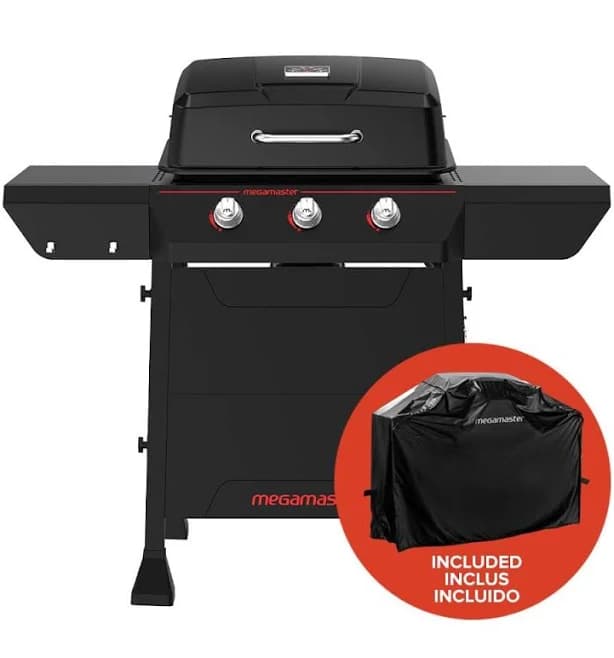 Megamaster 3-Burner Propane Gas Grill with Cover