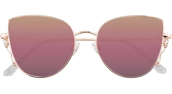 Marlowe Cat Eye Full-Rim Metal Sunglasses