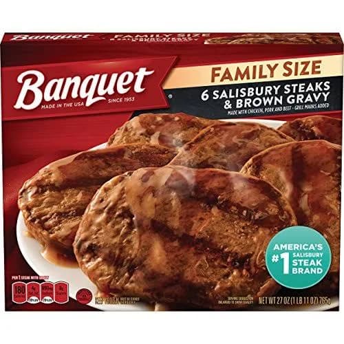 Banquet Family Size Salisbury Steaks & Brown Gravy Frozen Meal