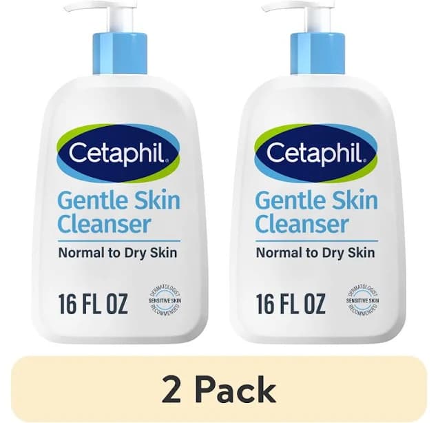 (2 pack) Cetaphil Face Wash Hydrating Gentle Skin Cleanser for Dry to Normal Sensitive Skin, 16 oz