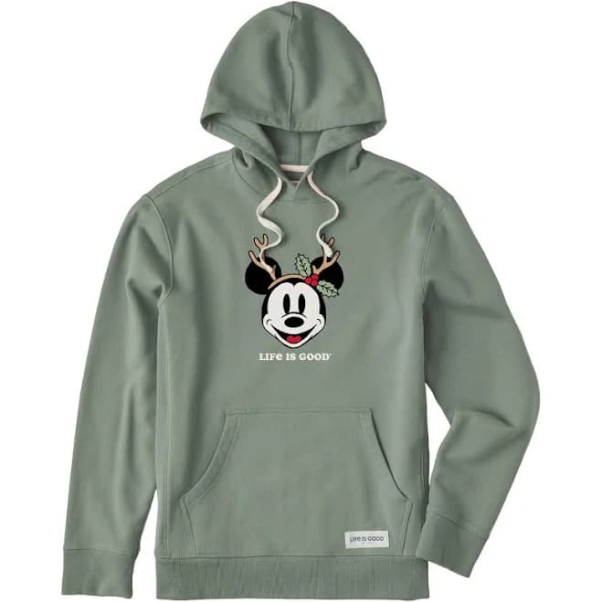Life Is Good Men's Willie Reindeer Ears Fleece Hoodie
