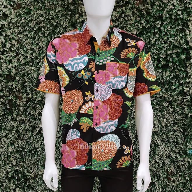 Men's Cotton Block Printed Half Sleeve Shirt