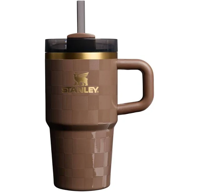 Stanley Quencher H2.0 Flowstate Tumbler 30oz Brown Checkered W Handle