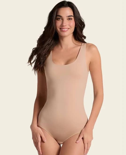 Leonisa Women's Plunge Classic Sleeveless Shaper Bodysuit
