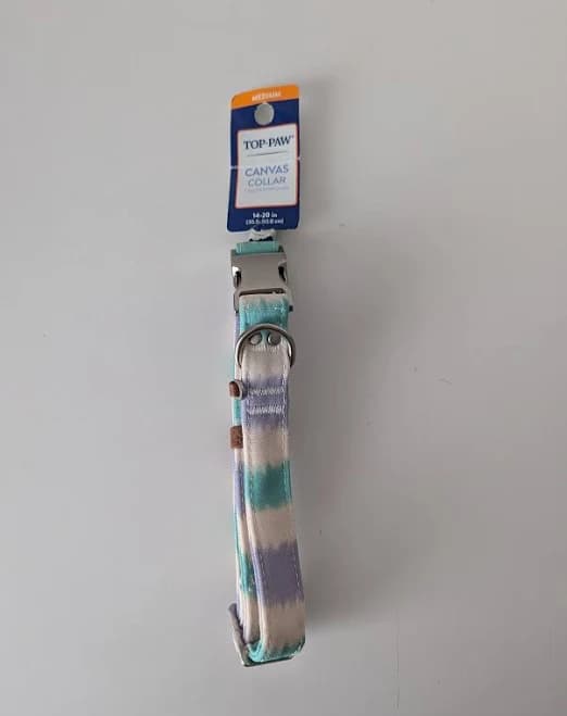 Top Paw Striped Canvas Dog Collar
