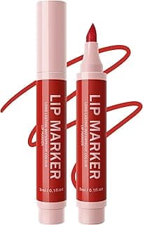 Lip Stain Makeup Pen-1Pcs Ruby Red Hydrating Lip Stain Liquid Lip Liner Pencil, Matte Color Longlasting Waterproof Natural Finish,Precise Chisel Tip Smooth,Christmas Makeup Gift for Women-04