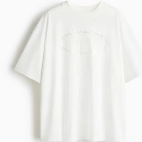 H&M Ladies Oversized-Fit Printed Sports T-Shirt