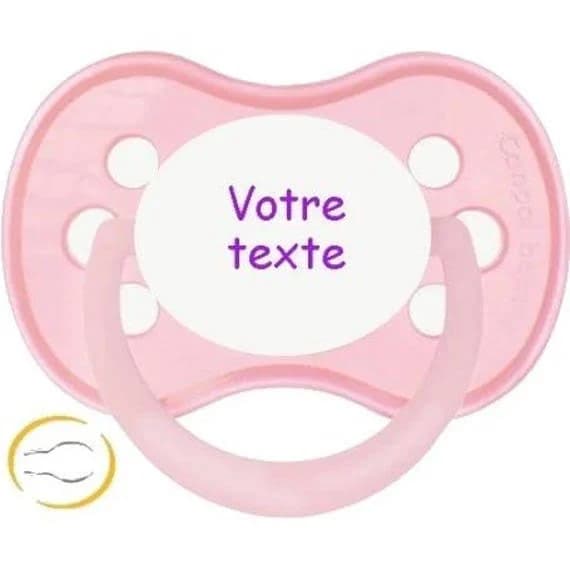Personalized baby pacifier pastel pink anatomical text of your choice S3