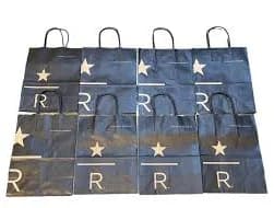 Lot 8 NEW Starbucks Black Reserve Small Paper Bag Shopping, Gift, Lunch Bag