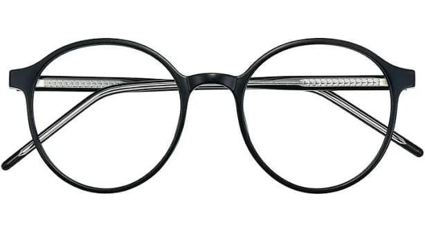 Round Black Blue Light Glasses - FP2127 Laguna