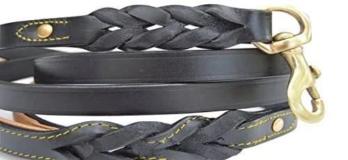 Soft Touch Collars Leather Braided Dog Leash