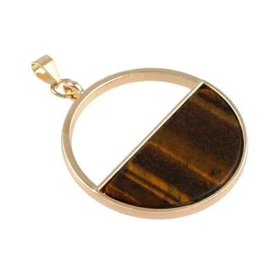Bead Landing Tiger's Eye Half Circle Pendant