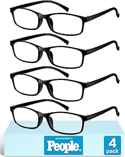 Gaoye Multi Pack Reading Glasses - Blue Light Blocking Lenses, TR90 Frames, UV400 - Eyeglasses with Clear Vision (Black, 2.5x)