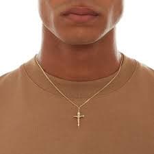 Small Tube Crucifix Charm in 10K Gold | Banter