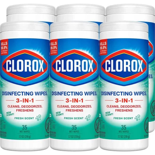 Clorox Bleach-Free Disinfecting Wipes Fresh Scent 35-Count (6-Pack)