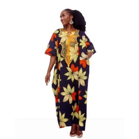 Urban Afrique Women's Embroidered Ankara Boubou Dress