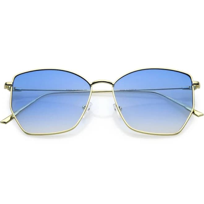 Modern Geometric Thin Metal Sunglasses