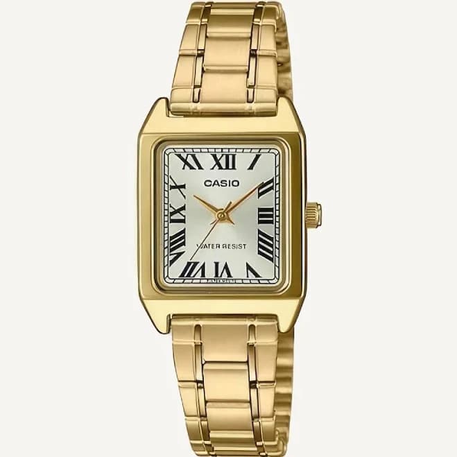 Casio LTP-V007G-9B Gold Tone Rectangular Watch | Classic Roman Dial