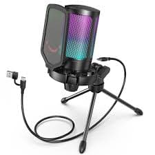 FIFINE A6V Gaming Microphone for PC Computer PS5 PS4 Laptop, USB Streaming Microphone with 192kHz High-Res Audio, RGB, Condenser, Mute, Gain Control - Walmart.com