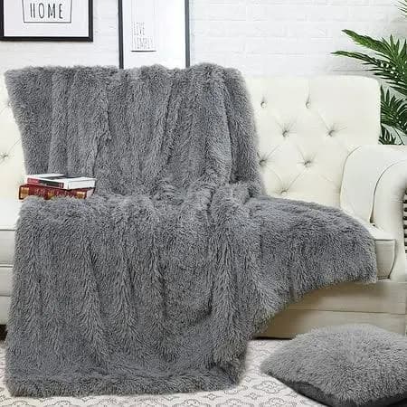 Home Soft Things Shaggy Long FauxFur Throw Blanket
