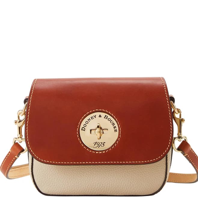 Dooney & Bourke Women's Pebble Turnlock Flap Leather Crossbody Bag