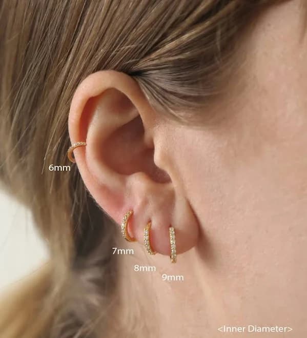Tiny CZ Gold Huggie Hoops