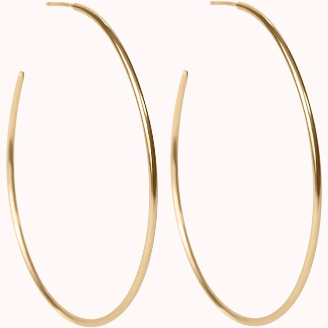 Large Everyday Hoop Earrings Waterproof + Hypoallergenic Jewelry 14k