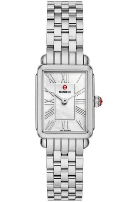MICHELE Women's Deco Park Stainless Steel Mother-of-Pearl Watch