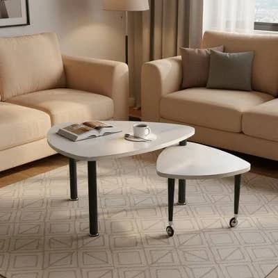 Homy Casa 360° Rotatable 2-Tier Coffee Table