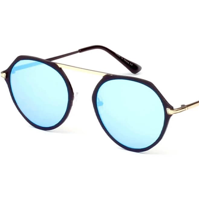 DRESDEN A19 Modern Flat Top Slender Round Sunglasses