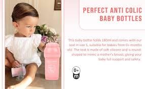 Amazon.com : Twistshake Anti-Colic Baby Bottle with Powder Container and Mixer - 180ml | Fast Flow Silicone Breast-Like Nipple | BPA- Free Baby Milk Bottle | Comfort Feeding Experience for Babies (Pastel