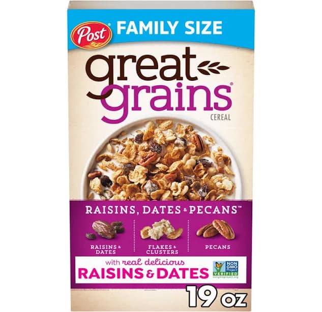 Post Great Grains Raisins Dates Pecans Cereal