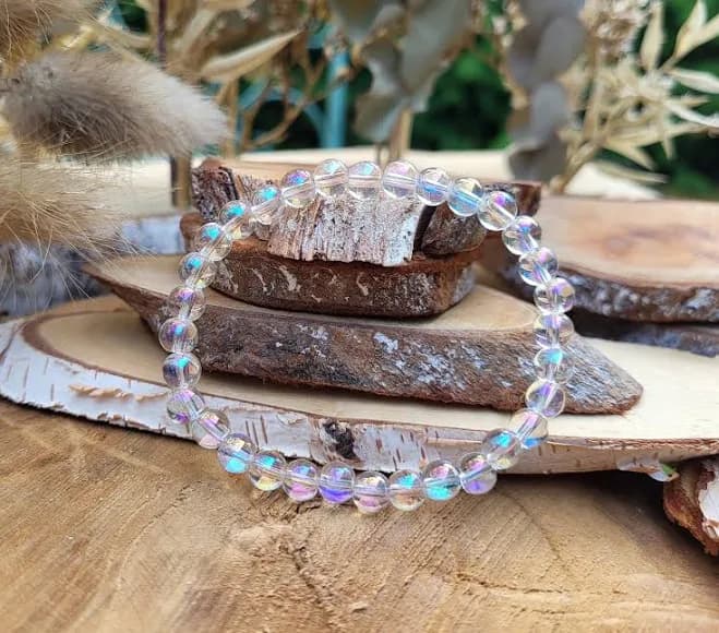 Angel Aura Quartz Beaded Bracelet