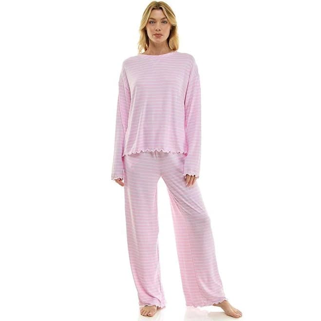Women's Sonoma Goods For Life Wonderluxe Pajama Top & Pajama Bottoms Set, Size: XXL, Multi Stripe Pirouette