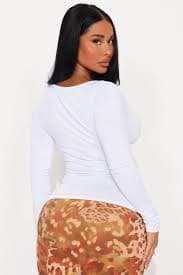 Charlee Long Sleeve Ruched Top - White | Fashion Nova