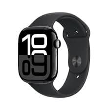 Open Box Apple Watch Series 10 GPS 46mm Jet Black Aluminum Case with Black Sport Band - S/M - Walmart.com