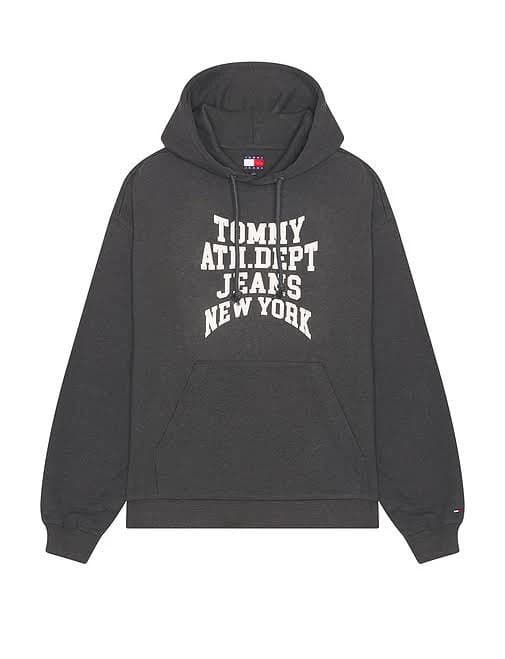 Tommy Jeans 90s Varsity Hoodie in Black - size L
