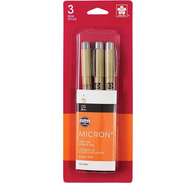 Pigma Micron Black Fine Line Ink Pens