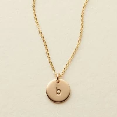 Made By Mary Gold A Initial Disc Necklace