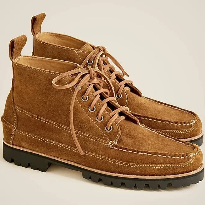 J.Crew Men's Suede Work Chukka Boots with Lug Soles