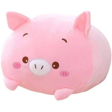 Cute Pink Pig Plush Stuffed Animal Cylindrical Body Pillow