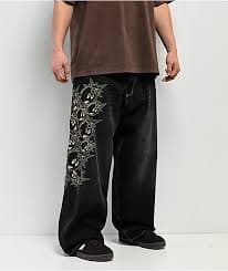 Adam Bomb Pockets Full Black Wash Baggy Jeans | Zumiez
