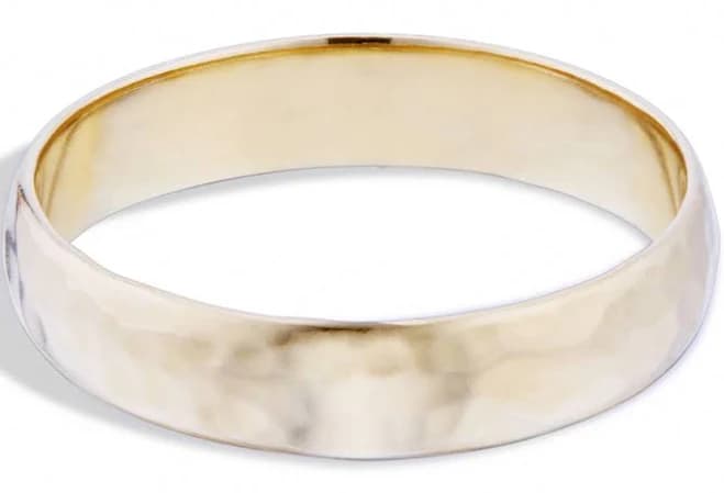 Bario Neal Milla Round Hammered Wide Band Reclaimed Gold