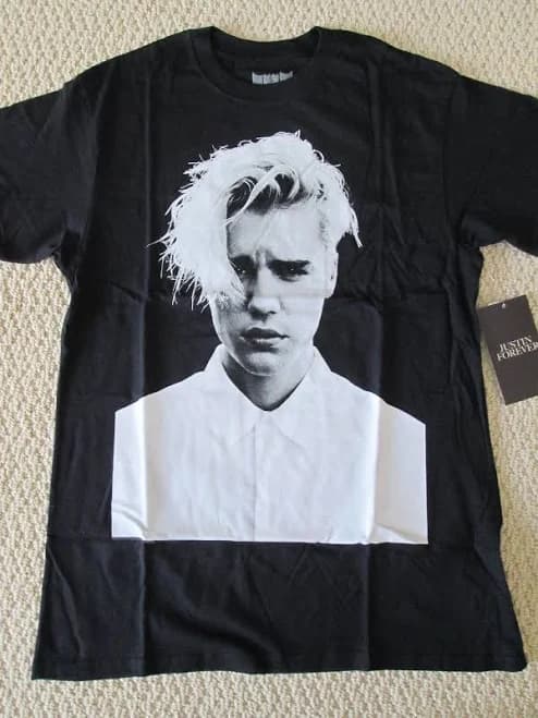 Justin Bieber Purpose World Tour Merch Forever Black Photo Tee Shirt