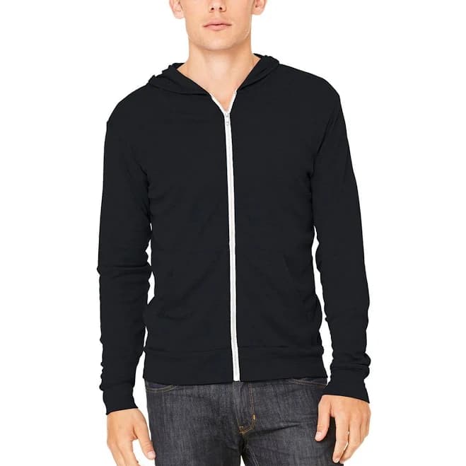 Bella + Canvas Unisex Triblend Full-Zip Lightweight Hoodie