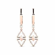 Order 0.07 Carat Round cut 14K Rose Gold White sapphire GLAMIRA Earring Jupporina | GLAMIRA.com