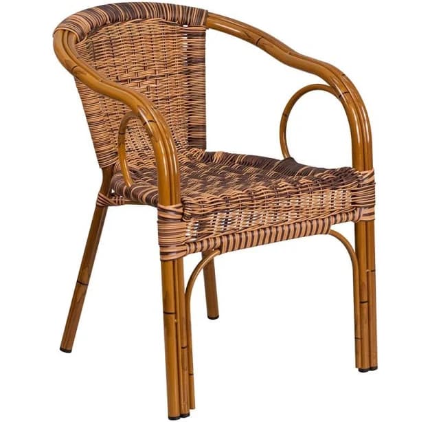 Aluminum Bamboo Patio Restaurant Chair