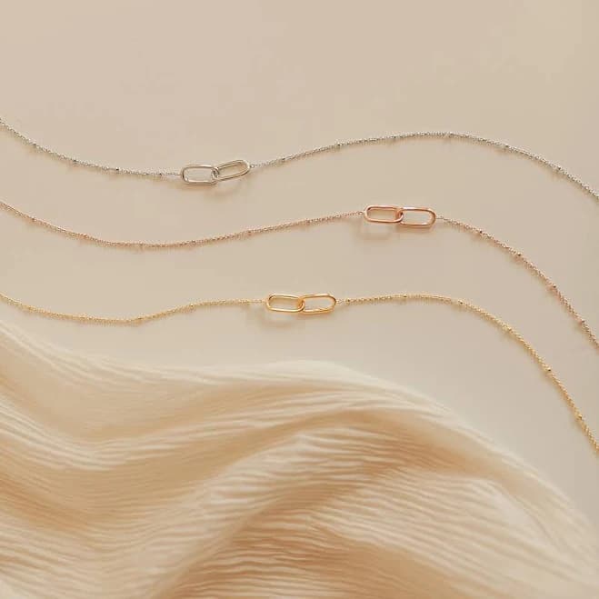 Caitlyn Minimalist Dainty Linked Pendant Satellite Necklace