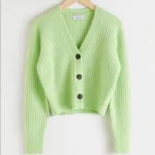 & other stories cropped knit sweater cardi