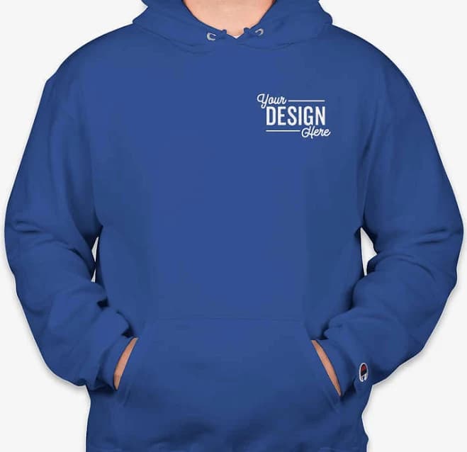 6ct. Custom Embroidered Champion Powerblend Midweight Pullover Hoodie - Royal Blue - Size L- 1-Color Text or Art Design
